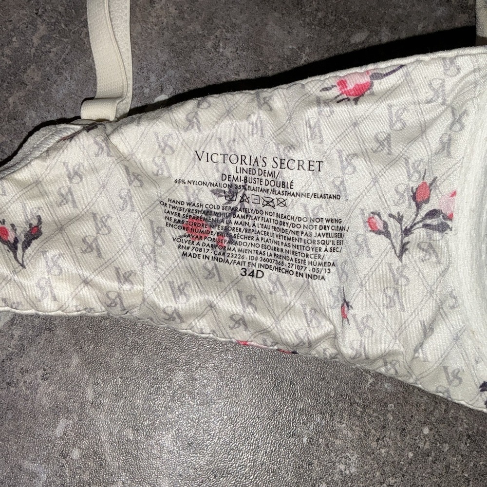 Victoria's Secret 34D Lined Demi Victoria Lined Demi Bra Whit Purple - Picture 3 of 4